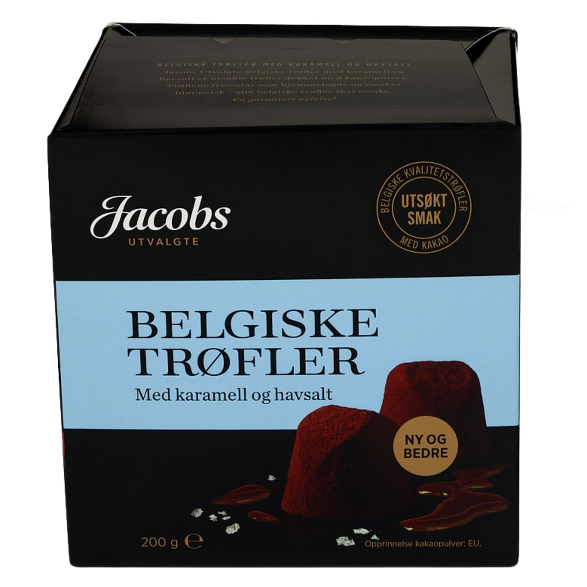Truffes belges sélectionnées par Jacobs, au caramel et au sel de mer, 200 g
