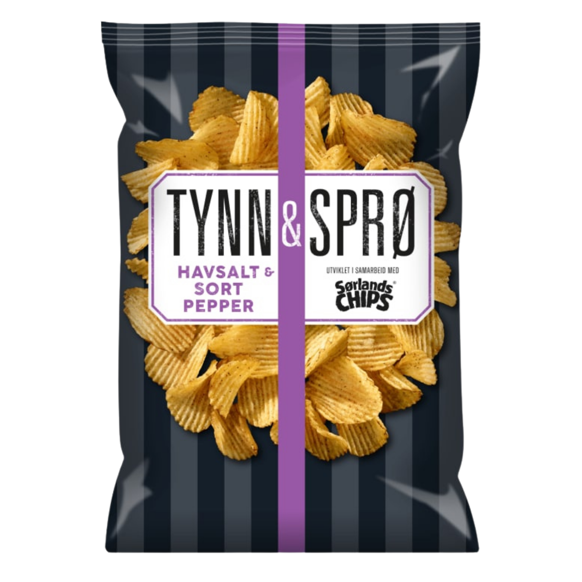 Sørlands Chips dünn und knusprig mit Meersalz und schwarzem Pfeffer 150 g